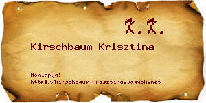 Kirschbaum Krisztina névjegykártya